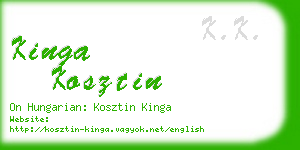 kinga kosztin business card